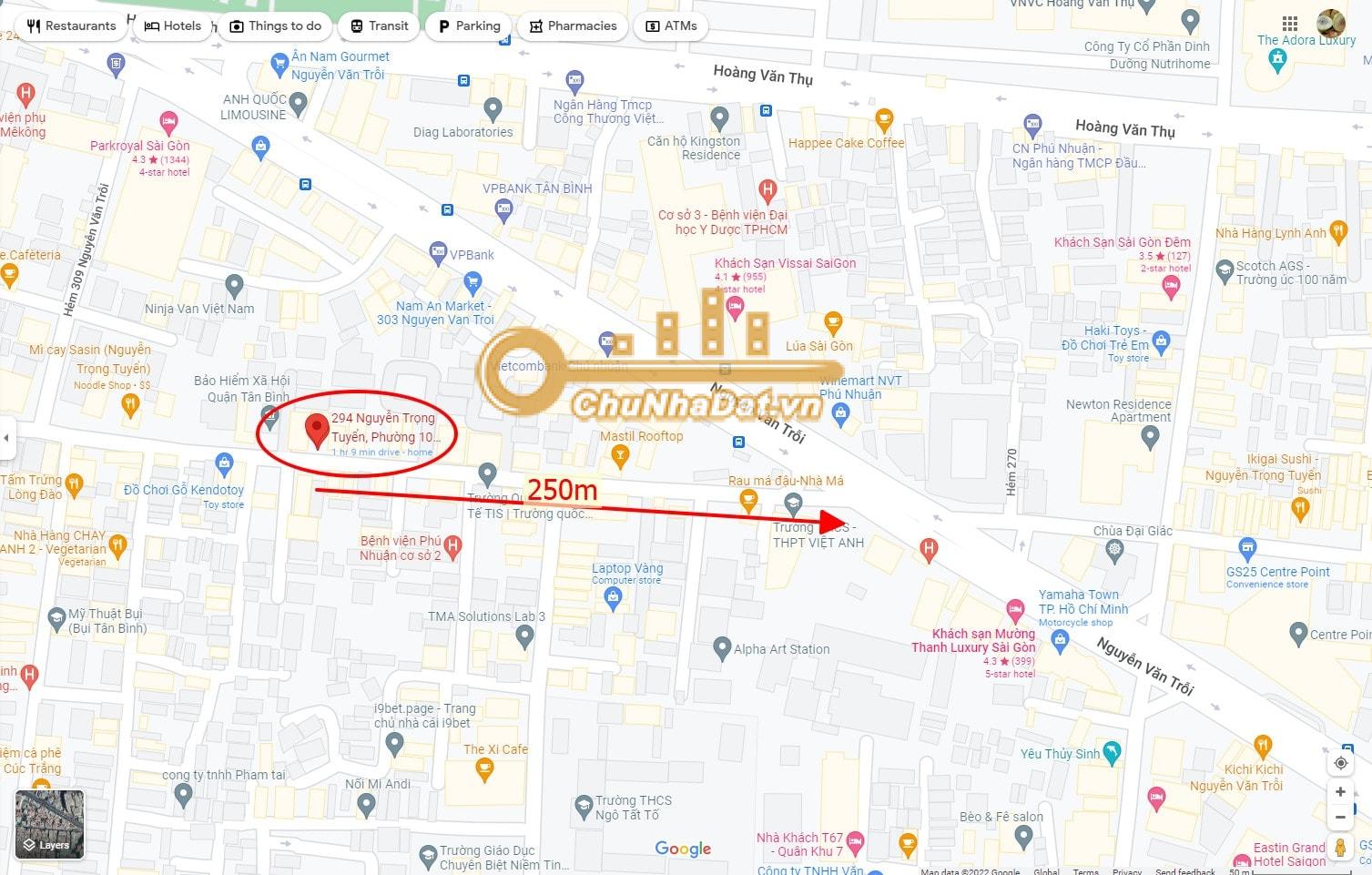 Bán Đất, nhà cấp 4 2 tầng Mặt tiền Nguyễn Trọng Tuyển, Tân Bình ngang 11m hướng Đông