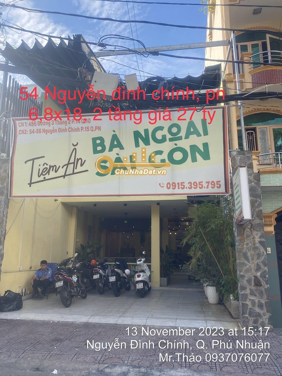 Bán Nhà 2 tầng Mặt tiền Nguyễn Đình Chính, Phú Nhuận ngang 6.8m