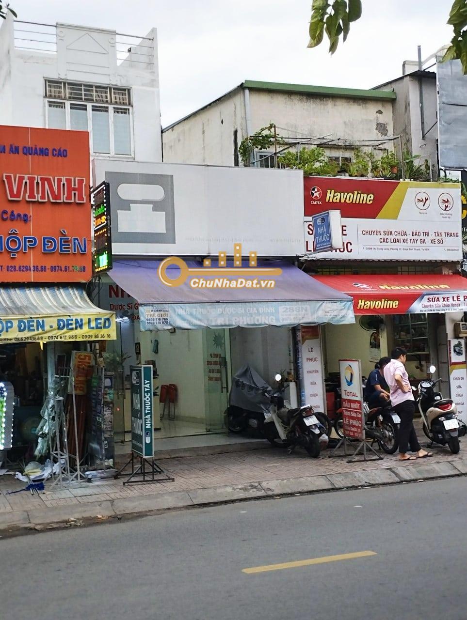 Bán Nhà 3 tầng Mặt tiền Nơ Trang Long, Bình Thạnh ngang 3.8m hướng Tây Nam