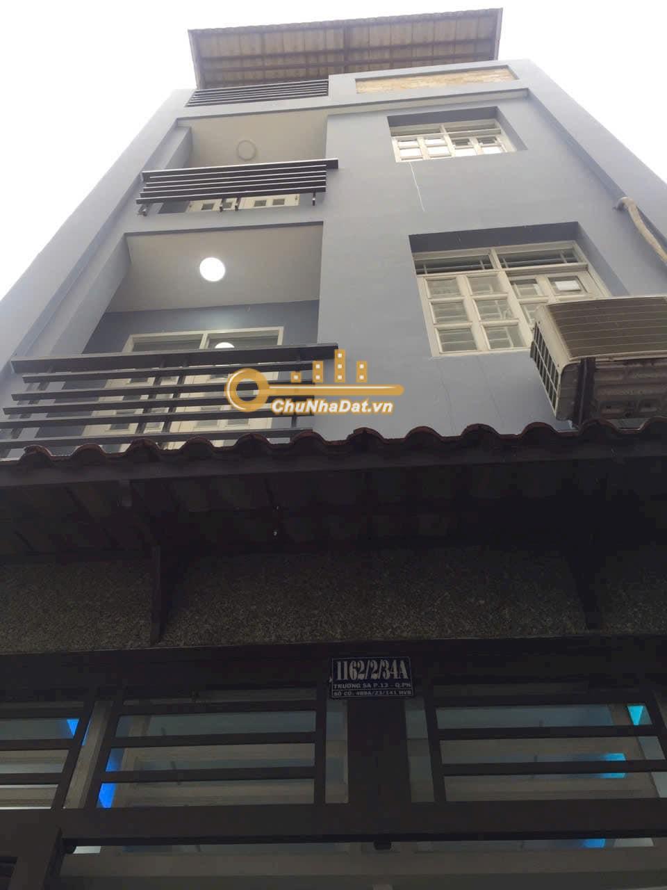 Bán Nhà 4 tầng Hẻm xe hơi Trường Sa, Phú Nhuận ngang 4.2m diện tích 42 m2