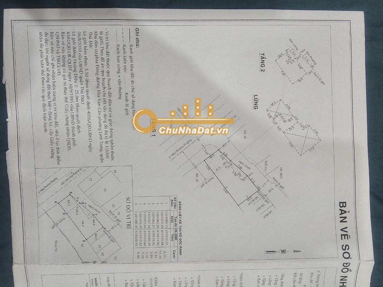 Bán Nhà 2 tầng Góc 2 mặt tiền Hoàng Diệu 2, Thủ Đức ngang 7m diện tích 144 m2