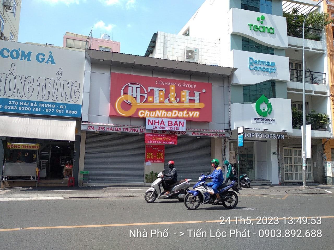 Bán Nhà Mặt tiền Hai Bà Trưng, Q.1 ngang 9m hướng Tây Nam