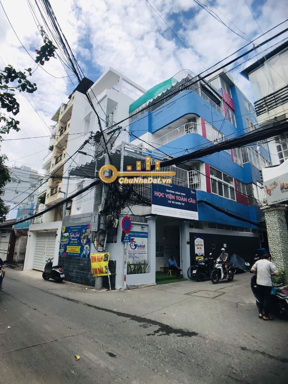 Bán Nhà 5 tầng Góc 2 mặt tiền Nhiêu Tứ, Phú Nhuận ngang 5.95m diện tích 121 m2 hướng Đông