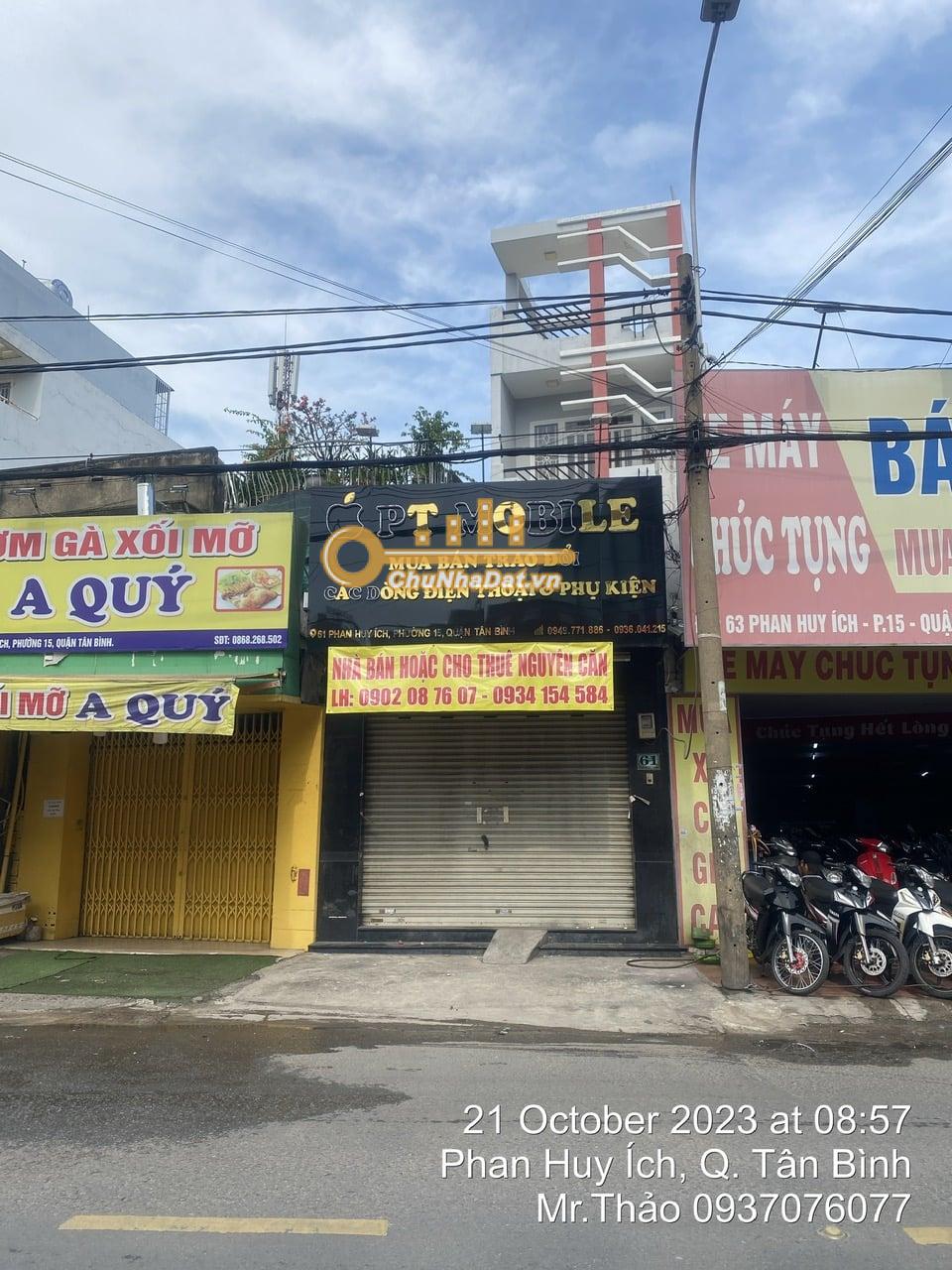 Bán Nhà 4 tầng Mặt tiền Phan Huy Ích, Gò Vấp ngang 4m
