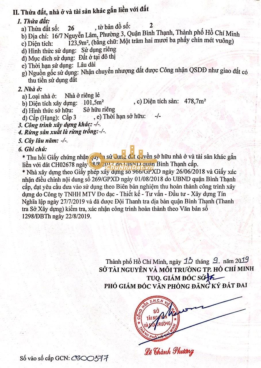 Bán Căn hộ dịch vụ (CHDV) 6 tầng Hẻm xe hơi Nguyễn Lâm, Bình Thạnh ngang 6m hướng Bắc