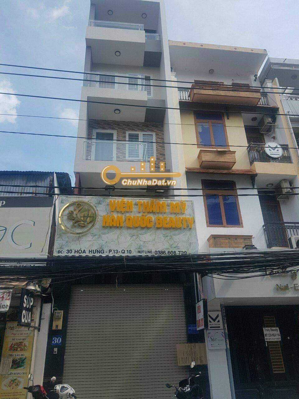 Bán Nhà 4 tầng Hẻm Hòa Hưng, Q.10 ngang 3.6m hướng Đông Nam